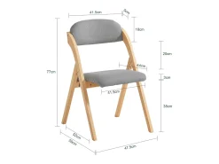 Silla Plegable de Madera con Asiento y Respaldo Tapizado Sillón para Cocina, Oficina 47 x 57 x 79 cm FST92-N SoBuy ES