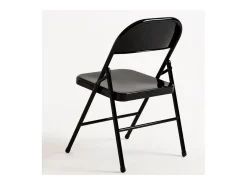 Silla plegable Taly de metal negro brillante - Juego de 2