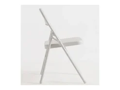 Silla plegable Taly de metal blanco brillante - Juego de 2