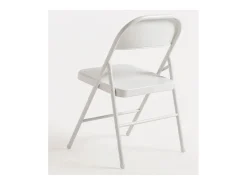 Silla plegable Taly de metal blanco brillante - Juego de 2