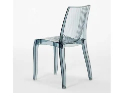 Silla policarbonato transparente apilable Bar cafetería Dune Grand Soleil - Transparente Antracita Negro