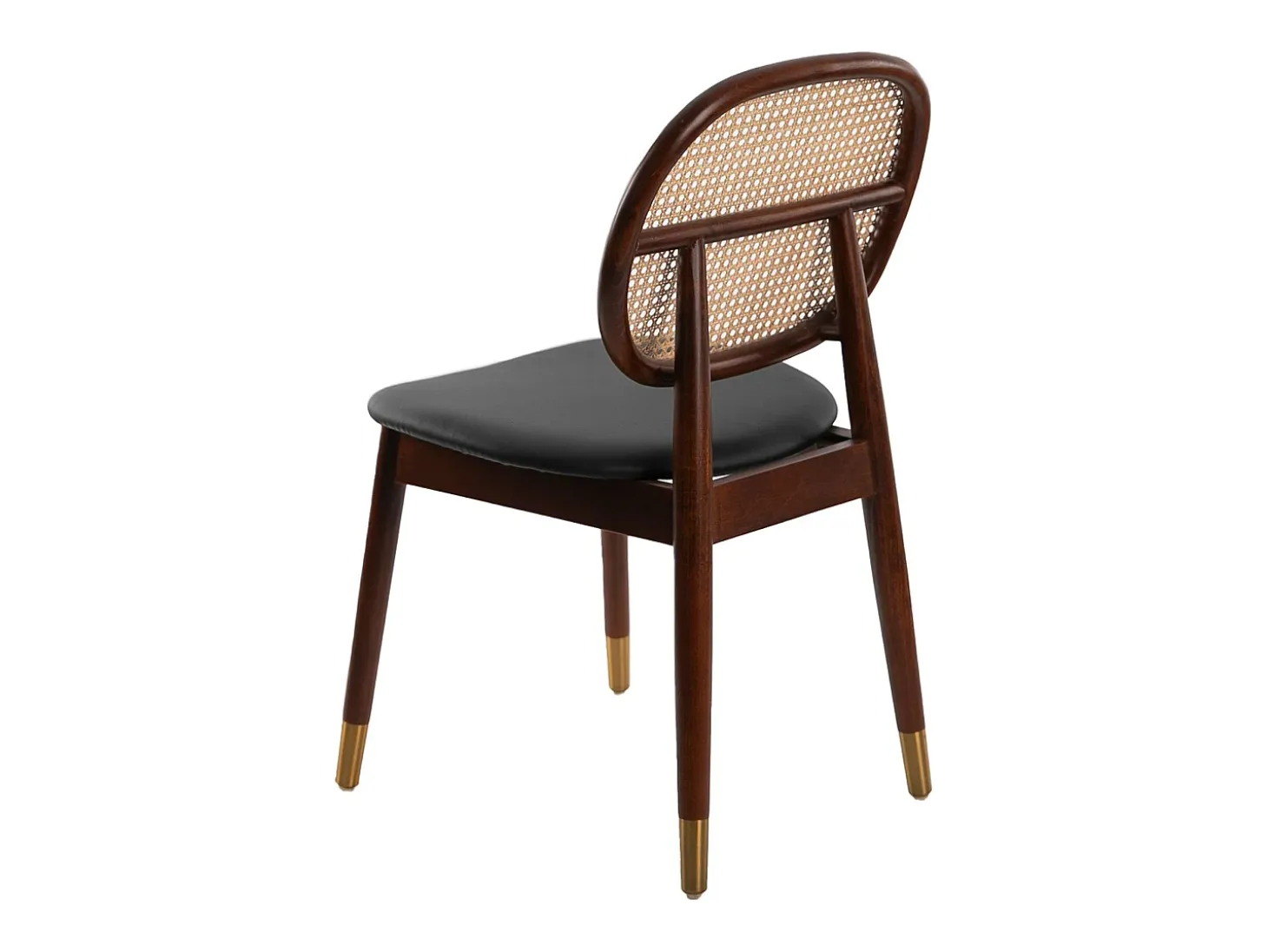 Silla rattan y polipiel negro 4093 ANGEL CERDA