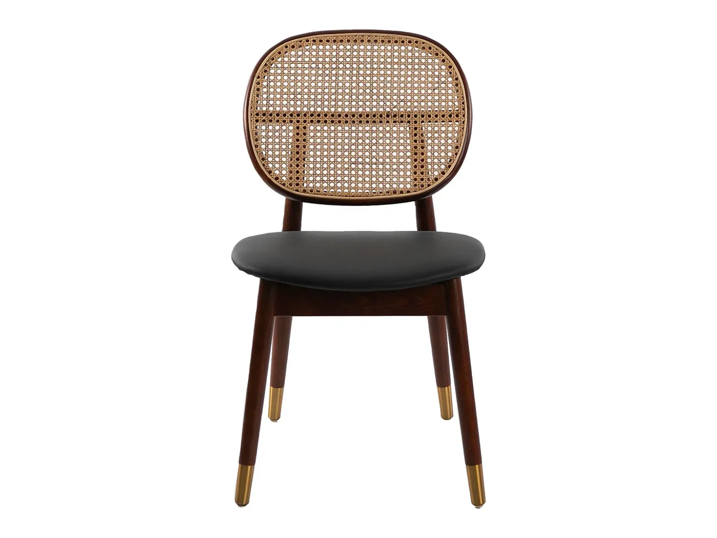 Silla rattan y polipiel negro 4093 ANGEL CERDA