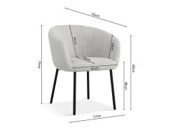 Silla SEVILLA – Tela beige – Patas de metal – Altura 79 cm – Estilo contemporáneo