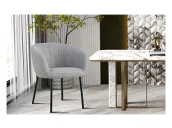 Silla SEVILLA Tela Gris claro, dimensiones H79 x L57 x P62, ideal para tu cocina o comedor.