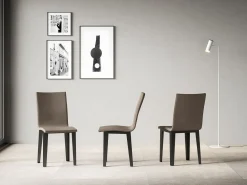 Silla Sofy moderna de piel sintética y patas de metal antracita-Color Blanco
