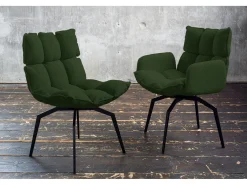 Silla tapizada - Verde Tejido - BARO