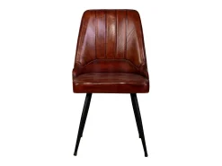 Silla tapizada en piel marron