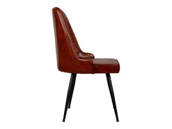 Silla tapizada en piel marron
