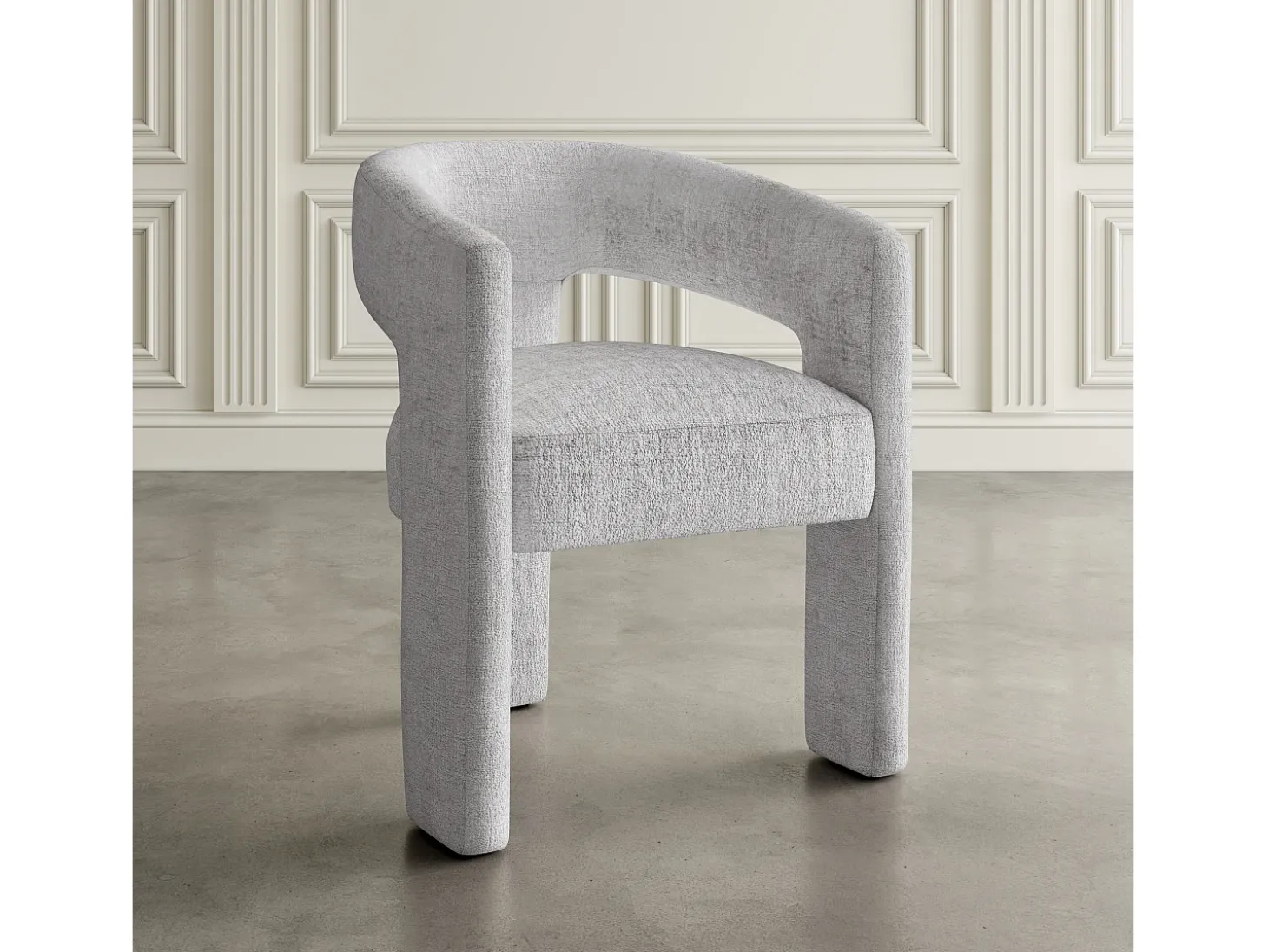 Silla tapizada 62x75x58 cm gris plata Leith LET71G