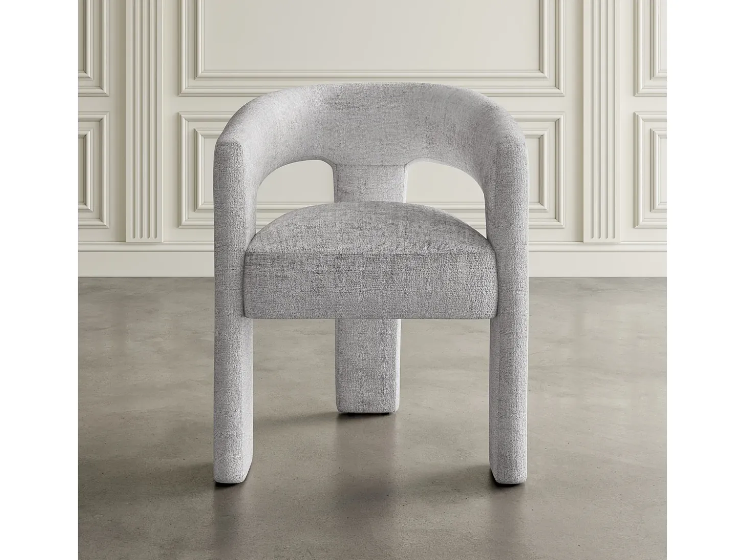 Silla tapizada 62x75x58 cm gris plata Leith LET71G