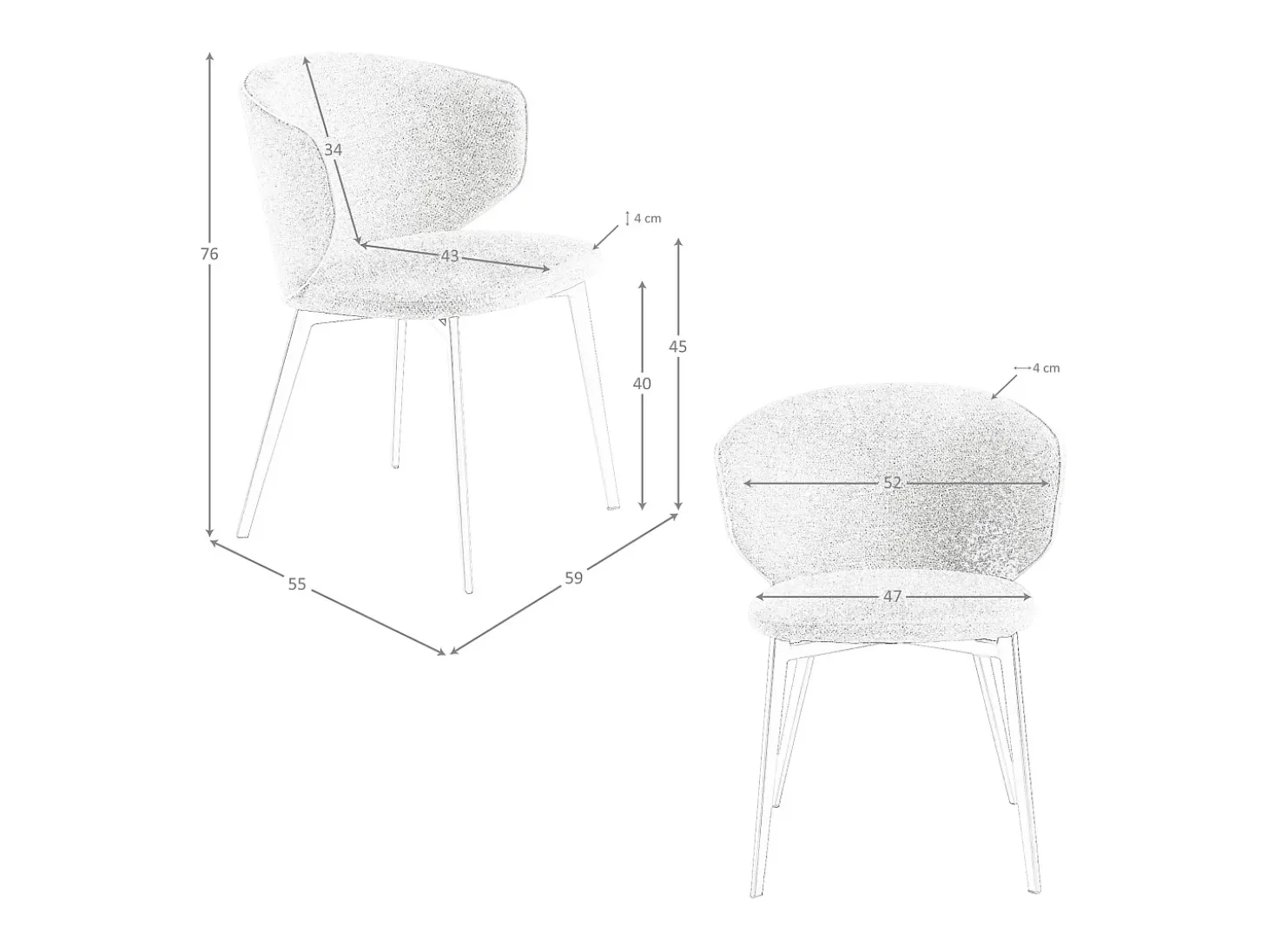 Silla tela marrón jaspeada