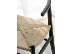 Silla TOON de madera de haya y cuerda: elegancia artesanal-Color Negro
