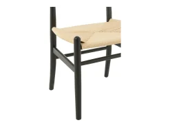 Silla TOON de madera de haya y cuerda: elegancia artesanal-Color Negro