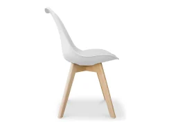 Silla Tula de estilo nórdico - Asiento de piel sintética y patas de madera clara-Color Negro