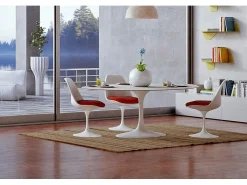 Silla Tulda en fibra de vidrio blanca - Cómoda y duradera-Color Gris claro