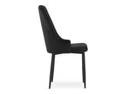 Silla Valora AMORE de terciopelo negro con patas de metal x1