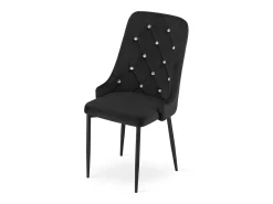 Silla Valora AMORE de terciopelo negro con patas de metal x1
