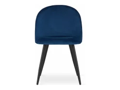 Silla Valora BELLO, terciopelo azul marino, patas negras, juego de 3