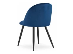 Silla Valora BELLO, terciopelo azul marino, patas negras, juego de 3