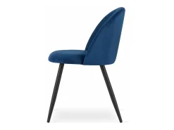 Silla Valora BELLO, terciopelo azul marino, patas negras, juego de 3