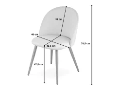 Silla Valora BELLO, terciopelo verde, patas negras, juego de 3