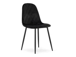 Silla Valora DAPI CHAIR de terciopelo negro, moderna y ergonómica (x4)