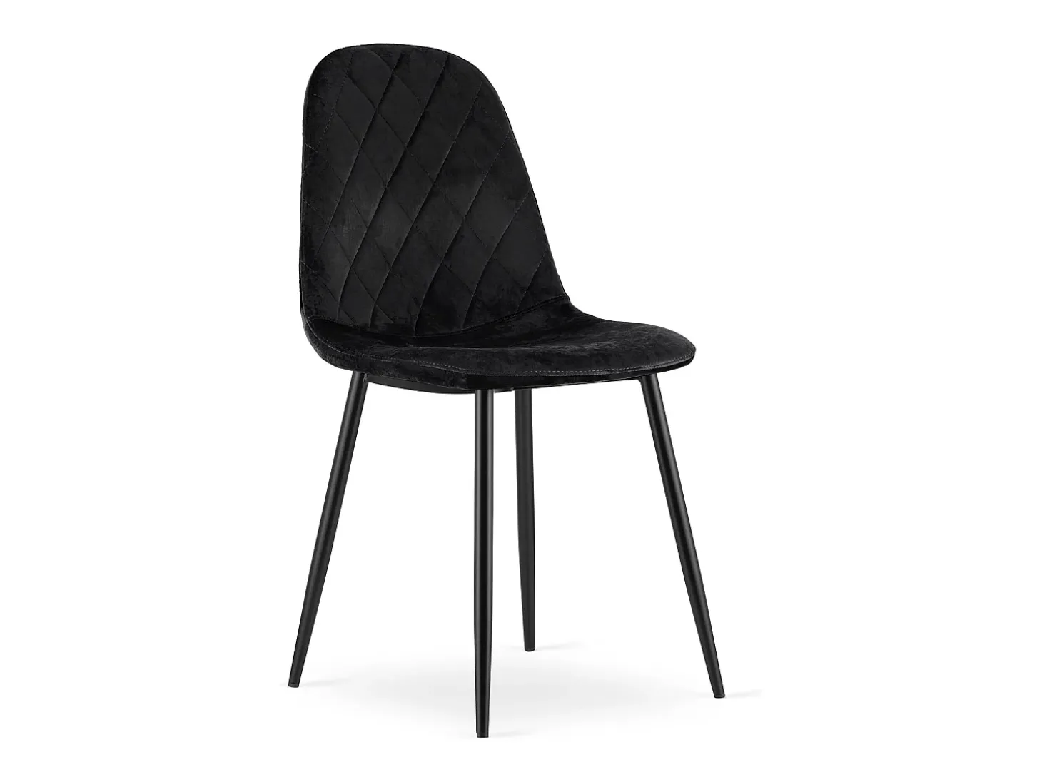 Silla Valora DAPI CHAIR de terciopelo negro, moderna y ergonómica (x4)