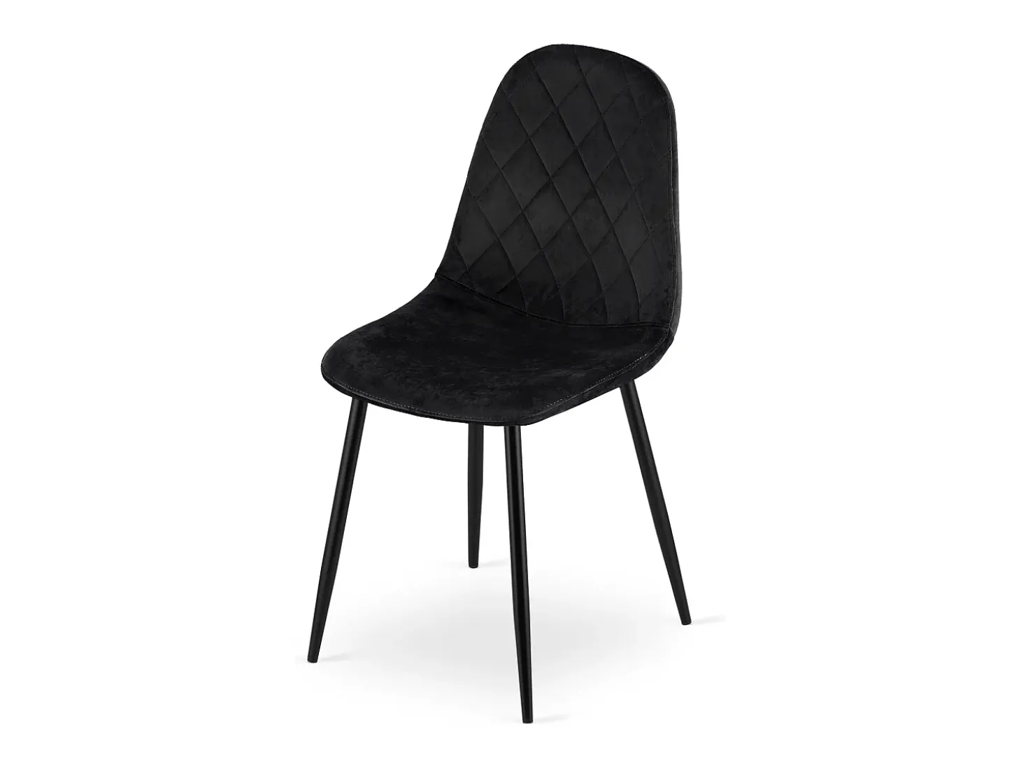 Silla Valora DAPI de terciopelo negro con patas de metal x2