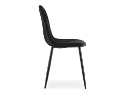 Silla Valora DAPI de terciopelo negro con patas de metal x2