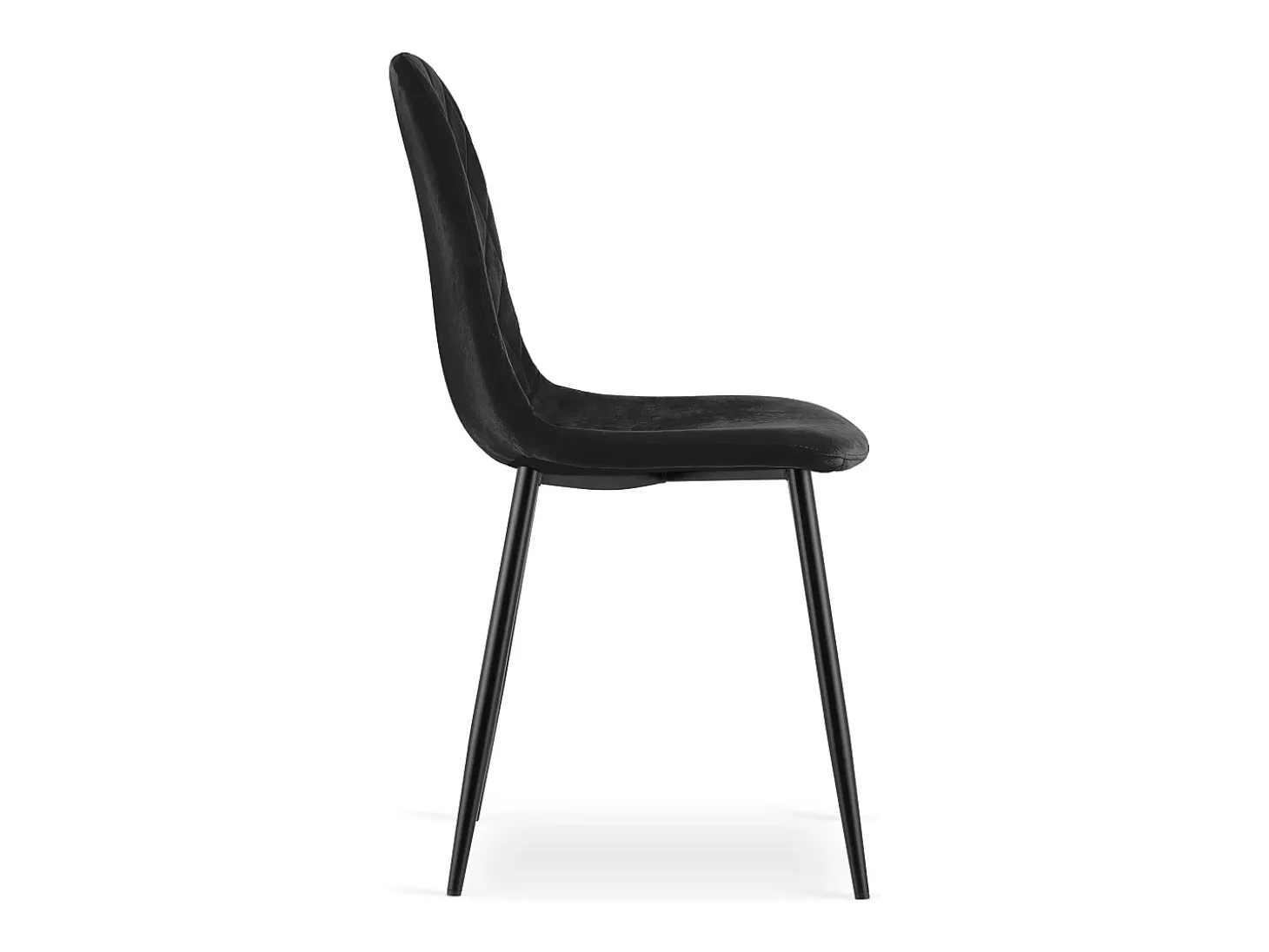 Silla Valora DAPI de terciopelo negro con patas de metal x1