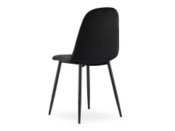 Silla Valora DAPI de terciopelo negro con patas de metal x1