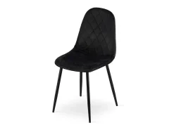 Silla Valora DAPI de terciopelo negro con patas de metal x1