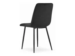 Silla Valora JEWA de terciopelo negro, diseño ergonómico para sala de estar (x3)