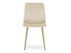 Silla Valora JEWA, tapizada en terciopelo beige claro, con patas color madera (x4)