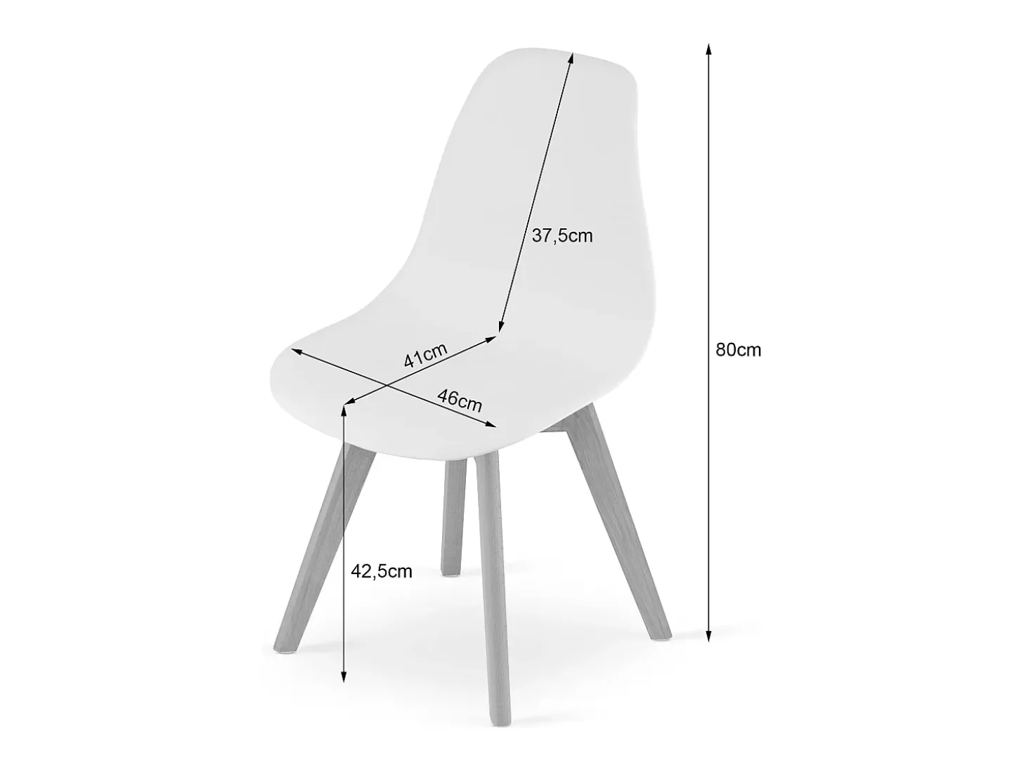 Silla Valora KITO ergonómica con patas de madera gris (x3)