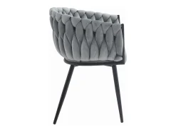 Silla Valora MAYAN, tapizada en terciopelo gris claro (x2)