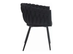 Silla Valora MAYAN tapizada en terciopelo negro con patas metálicas (x2)