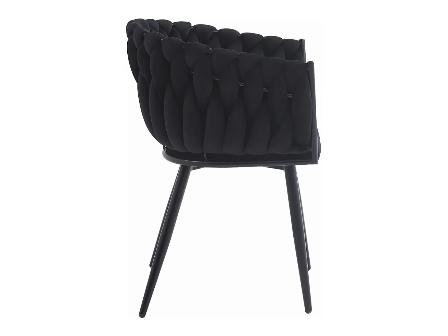 Silla Valora MAYAN tapizada en terciopelo negro con patas metálicas (x2)