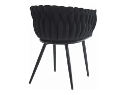 Silla Valora MAYAN tapizada en terciopelo negro con patas metálicas (x2)