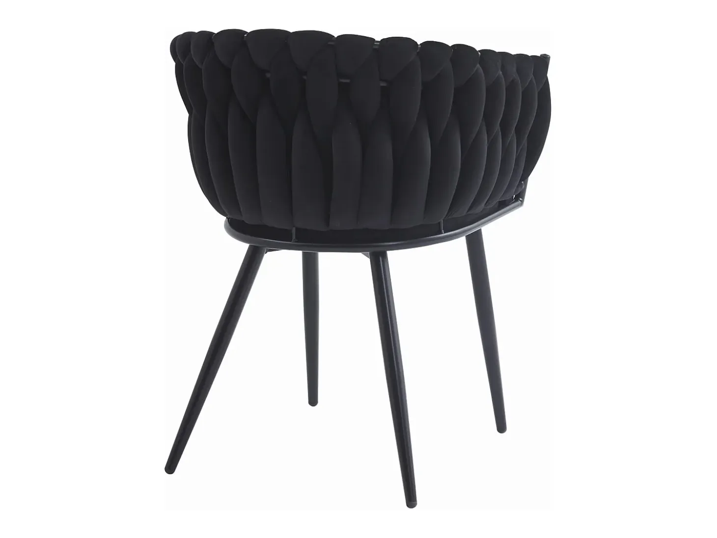 Silla Valora MAYAN tapizada en terciopelo negro con patas metálicas (x2)