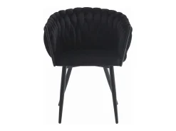 Silla Valora MAYAN tapizada en terciopelo negro con patas metálicas (x2)