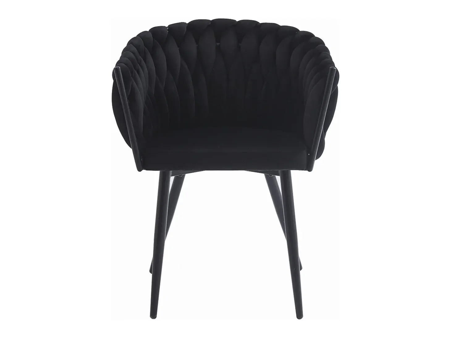 Silla Valora MAYAN tapizada en terciopelo negro con patas metálicas (x2)