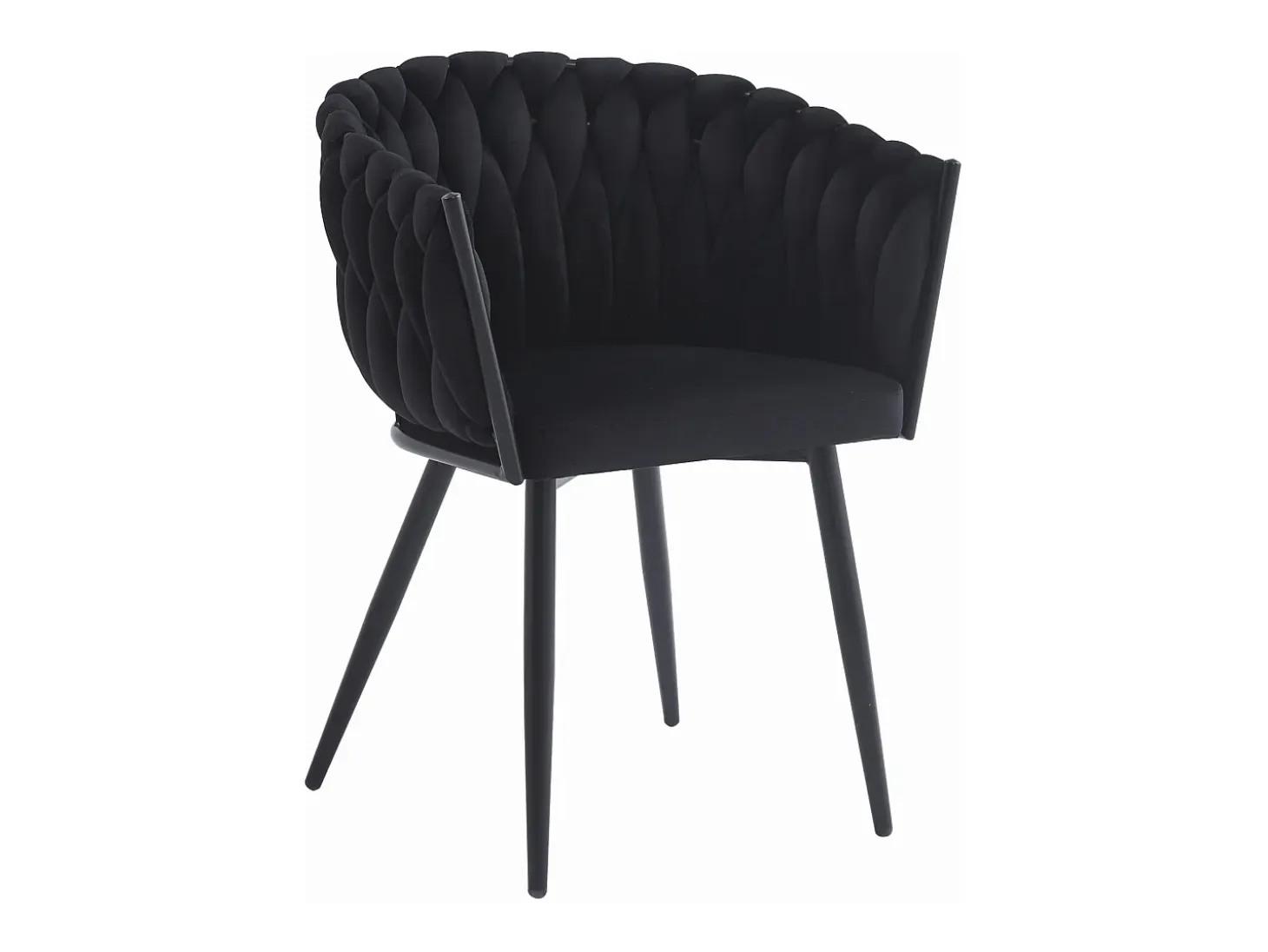 Silla Valora MAYAN tapizada en terciopelo negro con patas metálicas (x2)