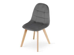 Silla Valora NUUC de terciopelo gris oscuro, diseño ergonómico x3