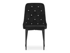 Silla Valora REMI de terciopelo negro con patas de metal x3