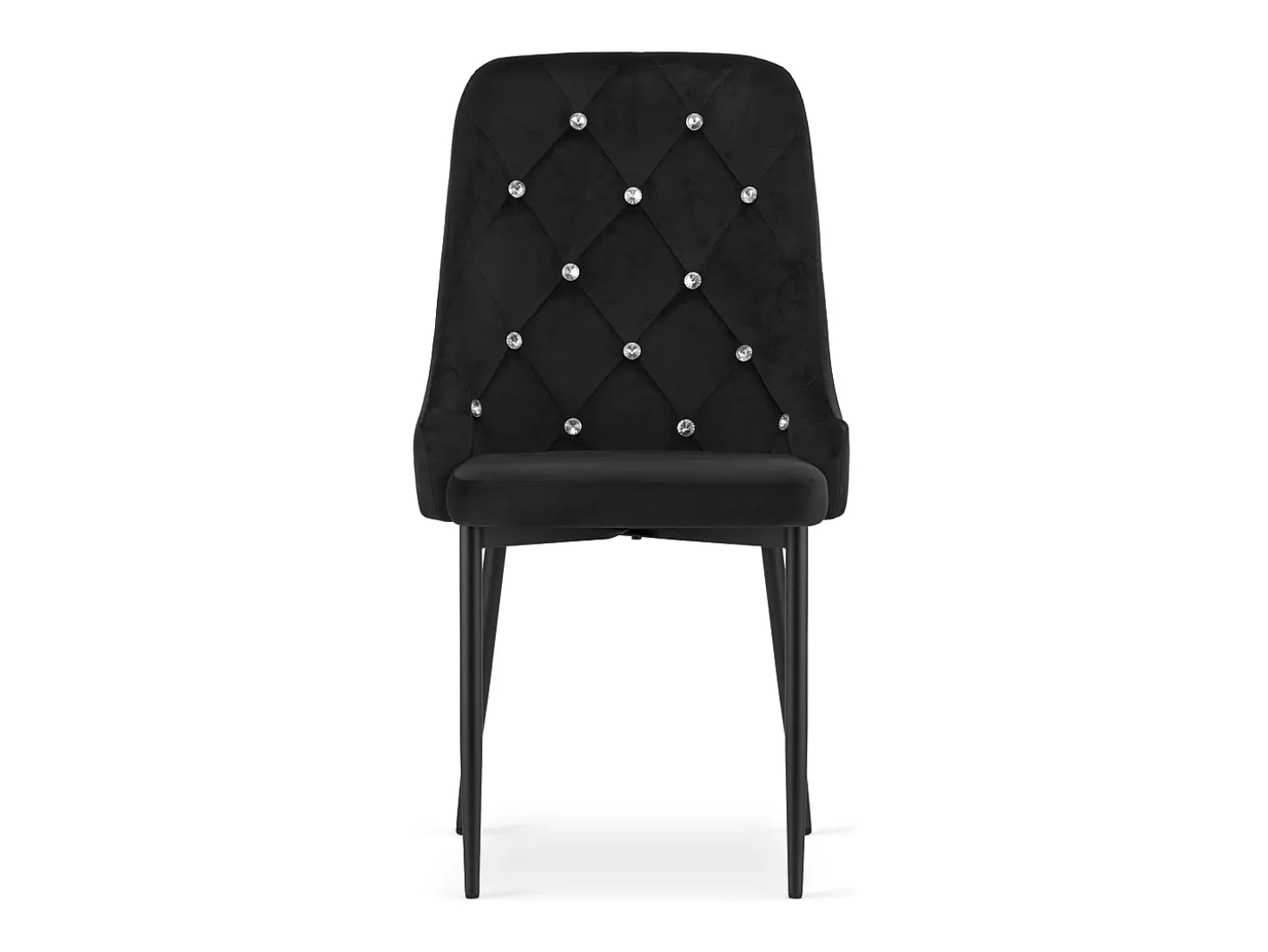Silla Valora REMI de terciopelo negro con patas de metal x3