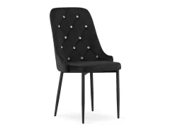 Silla Valora REMI de terciopelo negro con patas de metal x3