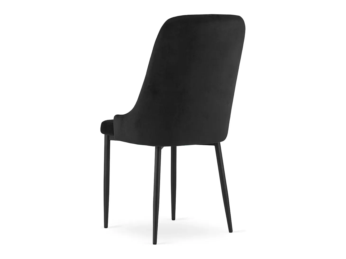 Silla Valora REMI de terciopelo negro con patas de metal x3