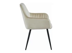 Silla Valora SELO, terciopelo beige, patas negras, juego de 2